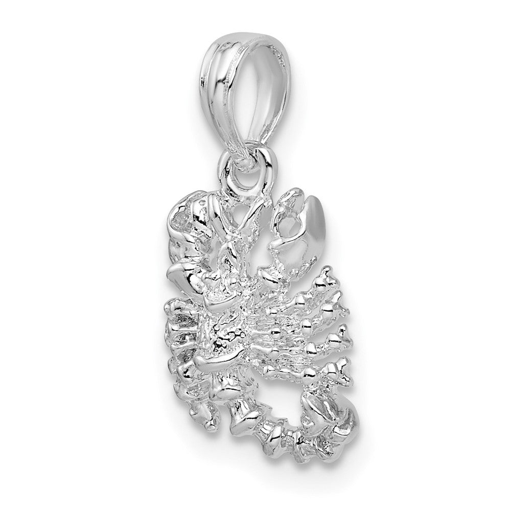Sterling Silver De-Ani Rhodium-Plated Polished 3D Scorpio Zodiac Pendant