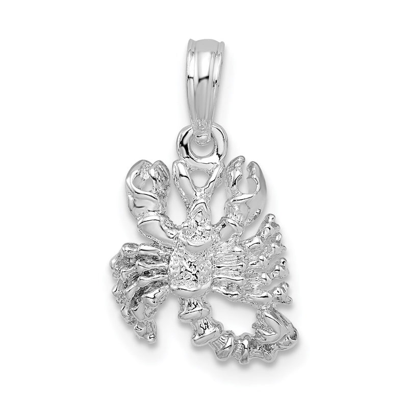 Sterling Silver De-Ani Rhodium-Plated Polished 3D Scorpio Zodiac Pendant