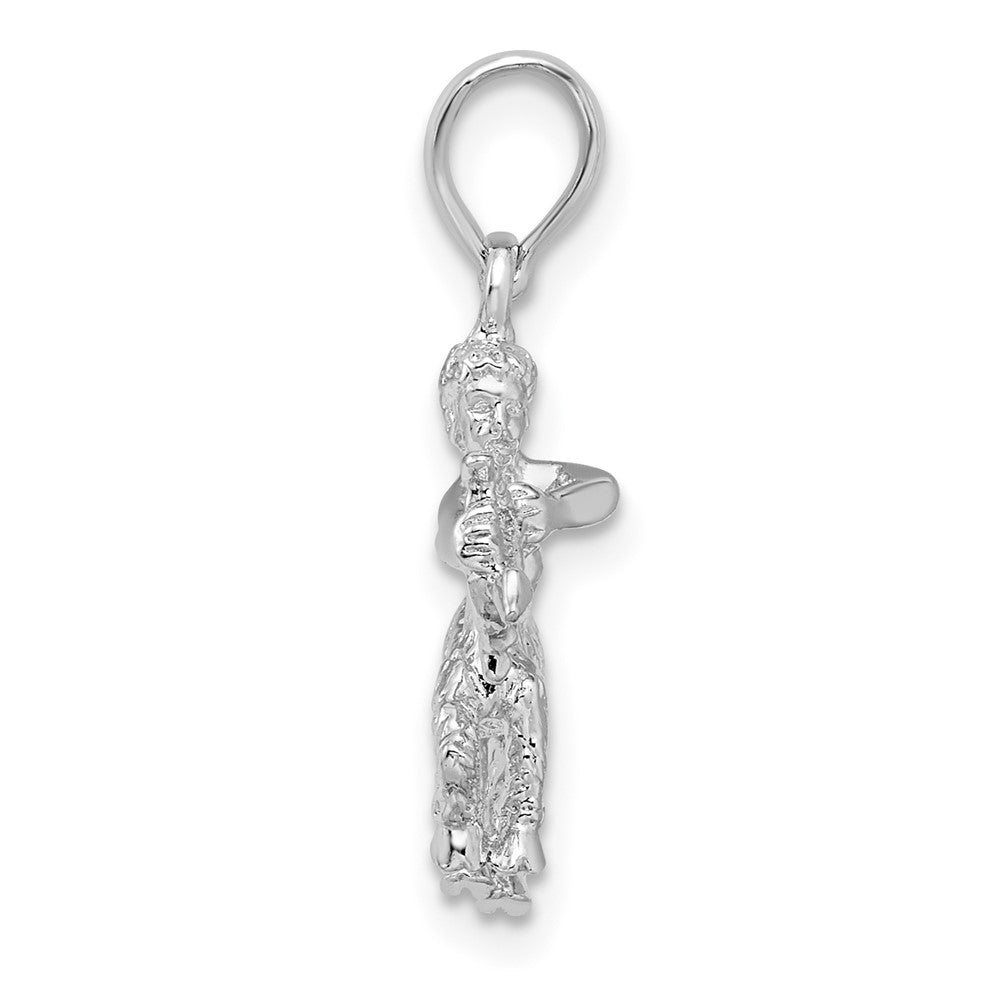 Sterling Silver De-Ani Rhodium-Plated Polished 3D Sagittarius Zodiac Pendant