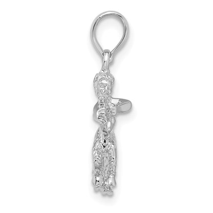 Sterling Silver De-Ani Rhodium-Plated Polished 3D Sagittarius Zodiac Pendant