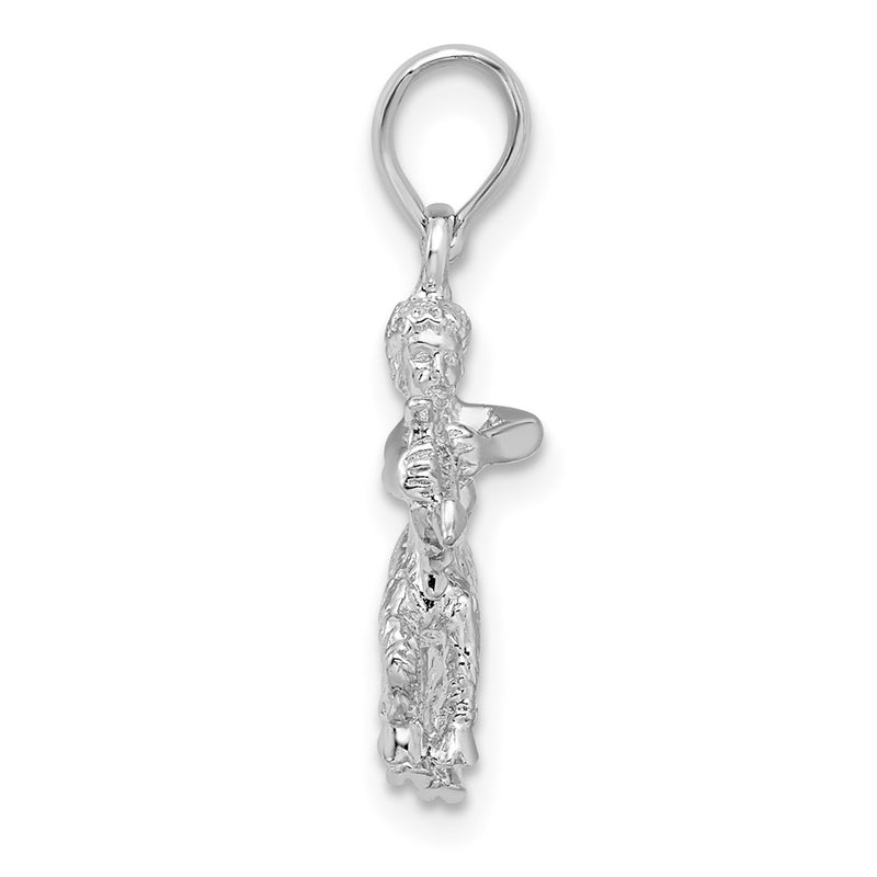 Sterling Silver De-Ani Rhodium-Plated Polished 3D Sagittarius Zodiac Pendant