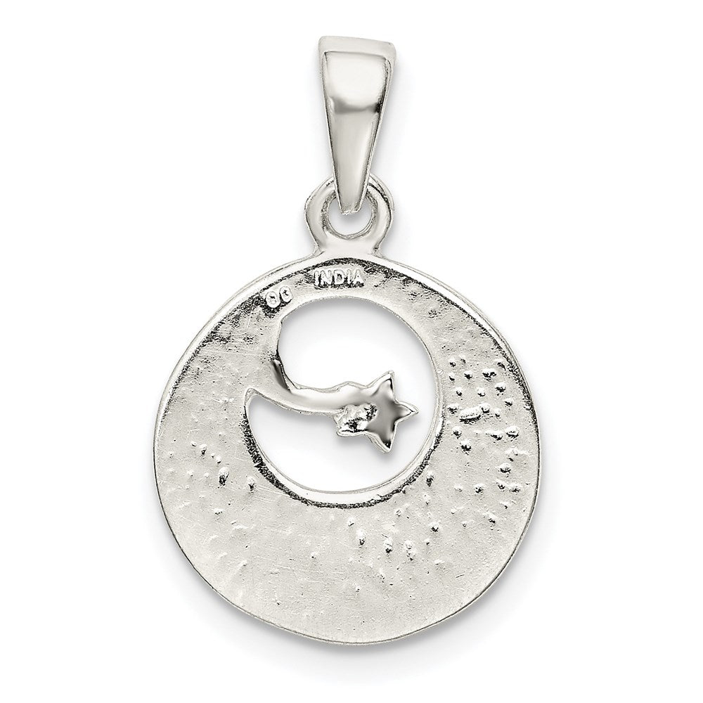 Sterling Silver Flash Gold Plated Love You To The Moon Pendant