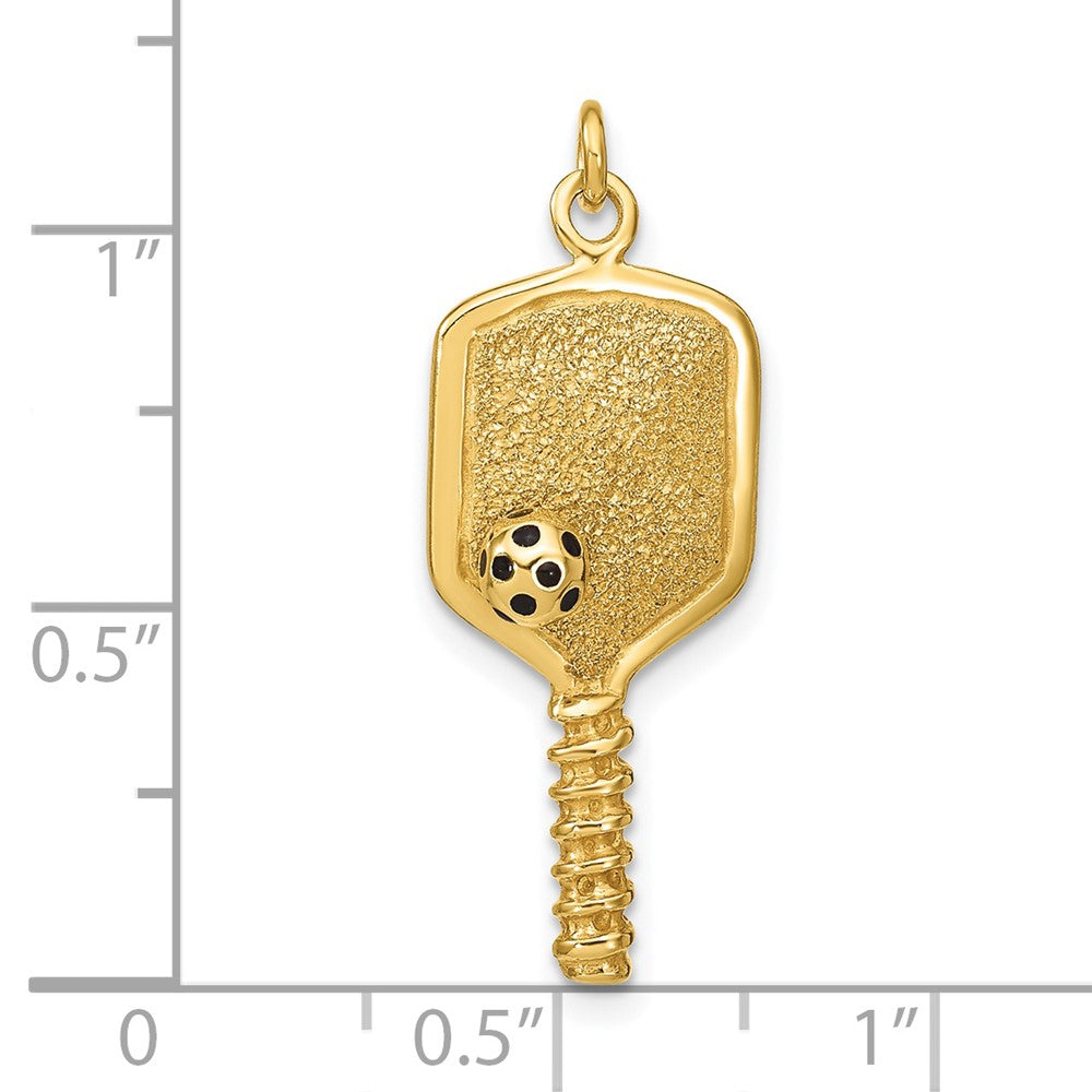 Ss/Gold Plated Sterling Silver Gold-Tone And Enamel Pickleball Charm