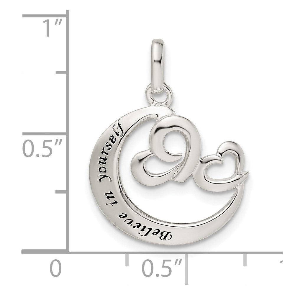 Sterling Silver Heart Believe In Yourself Pendant