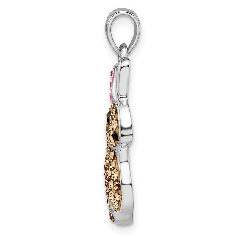Sterling Silver Rhodium-Plated Preciosa Crystal Rabbit Pendant