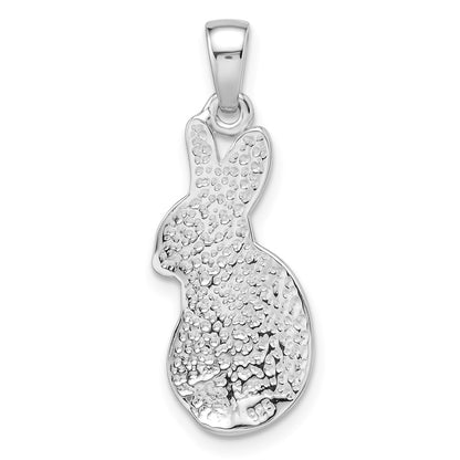 Sterling Silver Rhodium-Plated Preciosa Crystal Rabbit Pendant