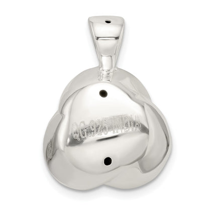 Sterling Silver Polished Hollow Rose Pendant