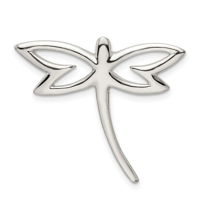 Sterling Silver Polished Dragonfly Chain Slide