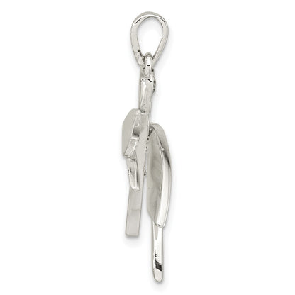Sterling Silver Polished Cz Dragonfly Pendant