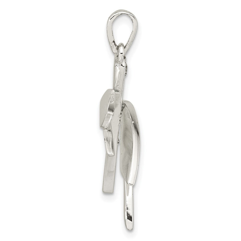 Sterling Silver Polished Cz Dragonfly Pendant
