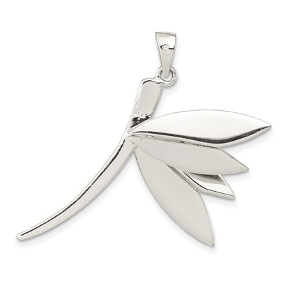 Sterling Silver Polished Cz Dragonfly Pendant