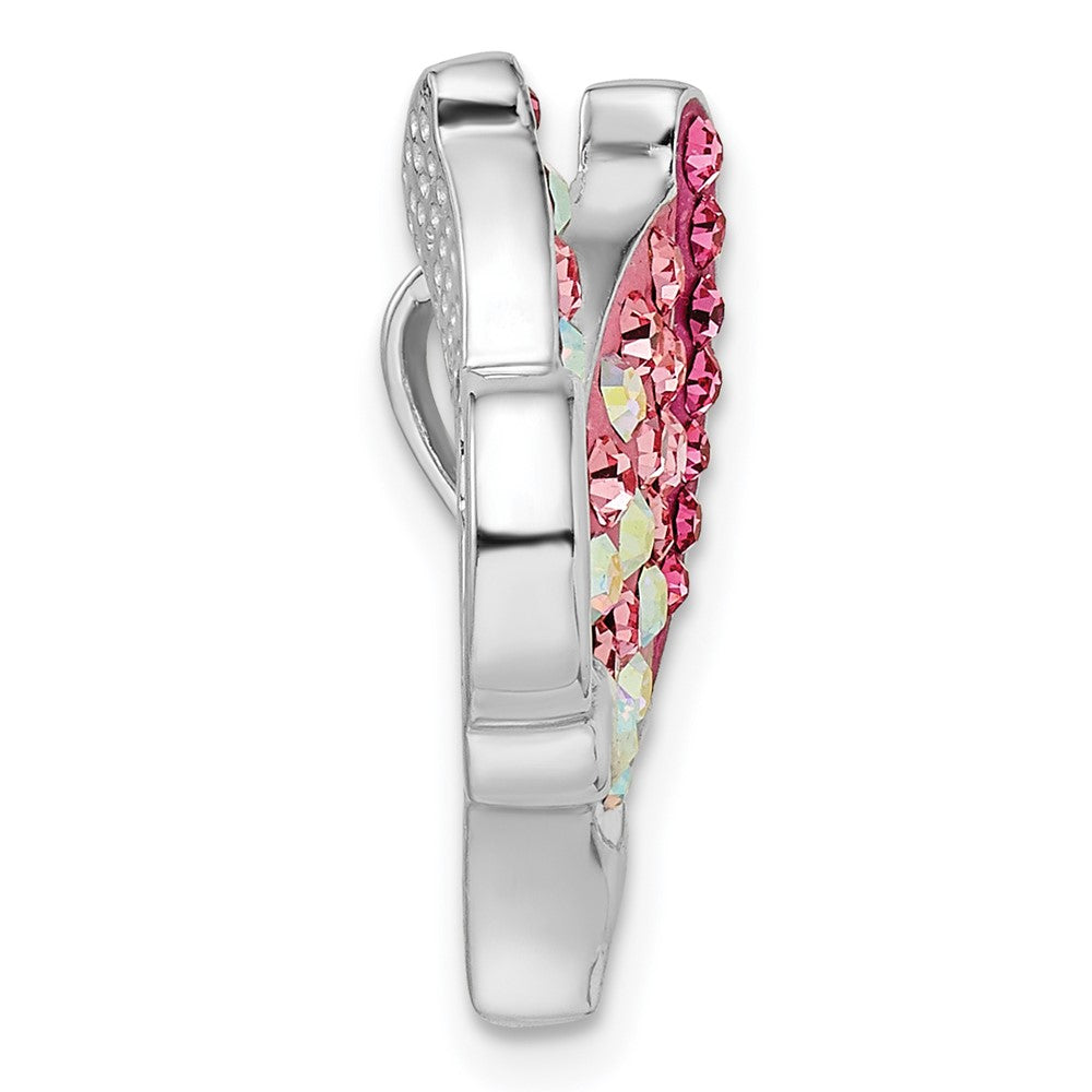 Sterling Silver Rhodium-Plated Preciosa Crystal Butterfly Chain Slide