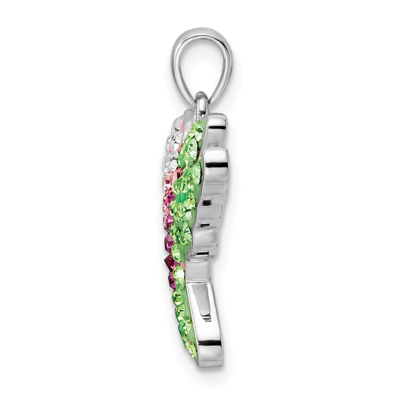 Sterling Silver Rhodium-Plated Preciosa Crystal Hummingbird Pendant