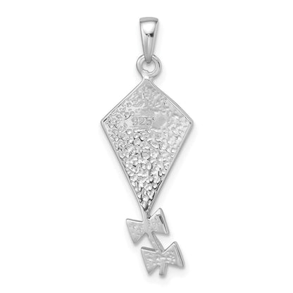 Sterling Silver Rhodium-Plated Preciosa Crystal Kite Pendant