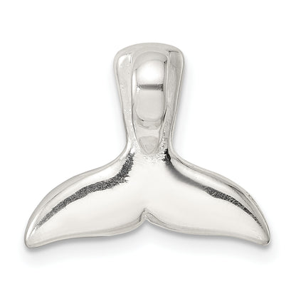Sterling Silver Polished Crystal Whale Tail Chain Slide
