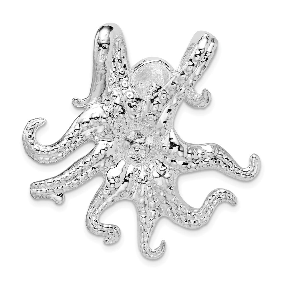 Sterling Silver De-Ani Rhodium-Plated Polished Octopus Slide