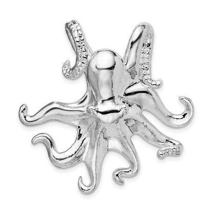Sterling Silver De-Ani Rhodium-Plated Polished Octopus Slide