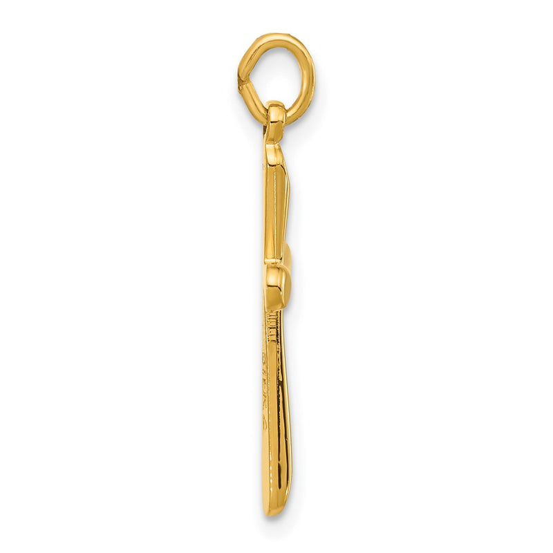 Sterling Silver Gold-Plated Polished Round Tapered Ends Cross Pendant