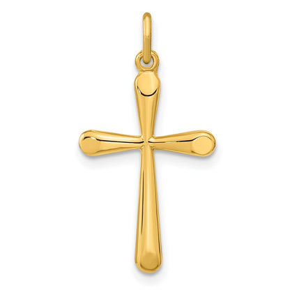 Sterling Silver Gold-Plated Polished Round Tapered Ends Cross Pendant
