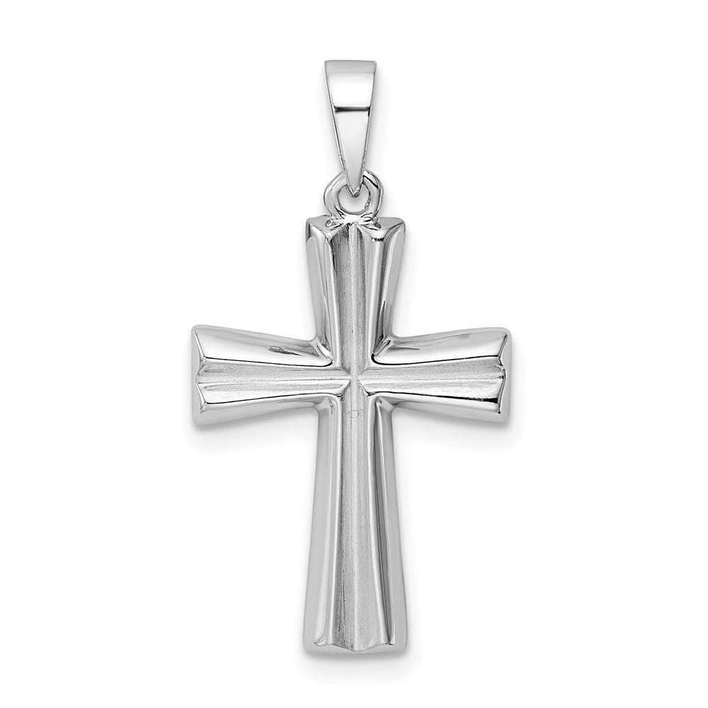 Sterling Silver Rh Polished Cross Pendant