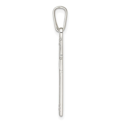 Sterling Silver Polished W/Rope Ends Latin Cross Pendant