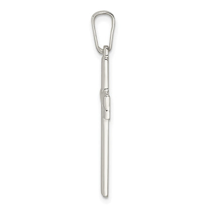 Sterling Silver Polished W/Lines Latin Cross Pendant