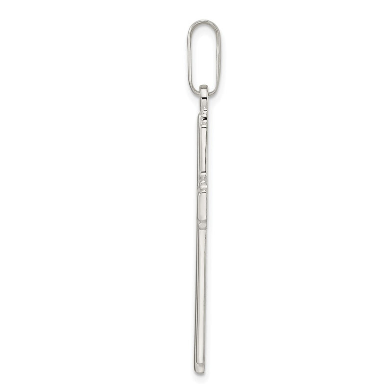 Sterling Silver Polished W/Edge Lines Latin Cross Pendant