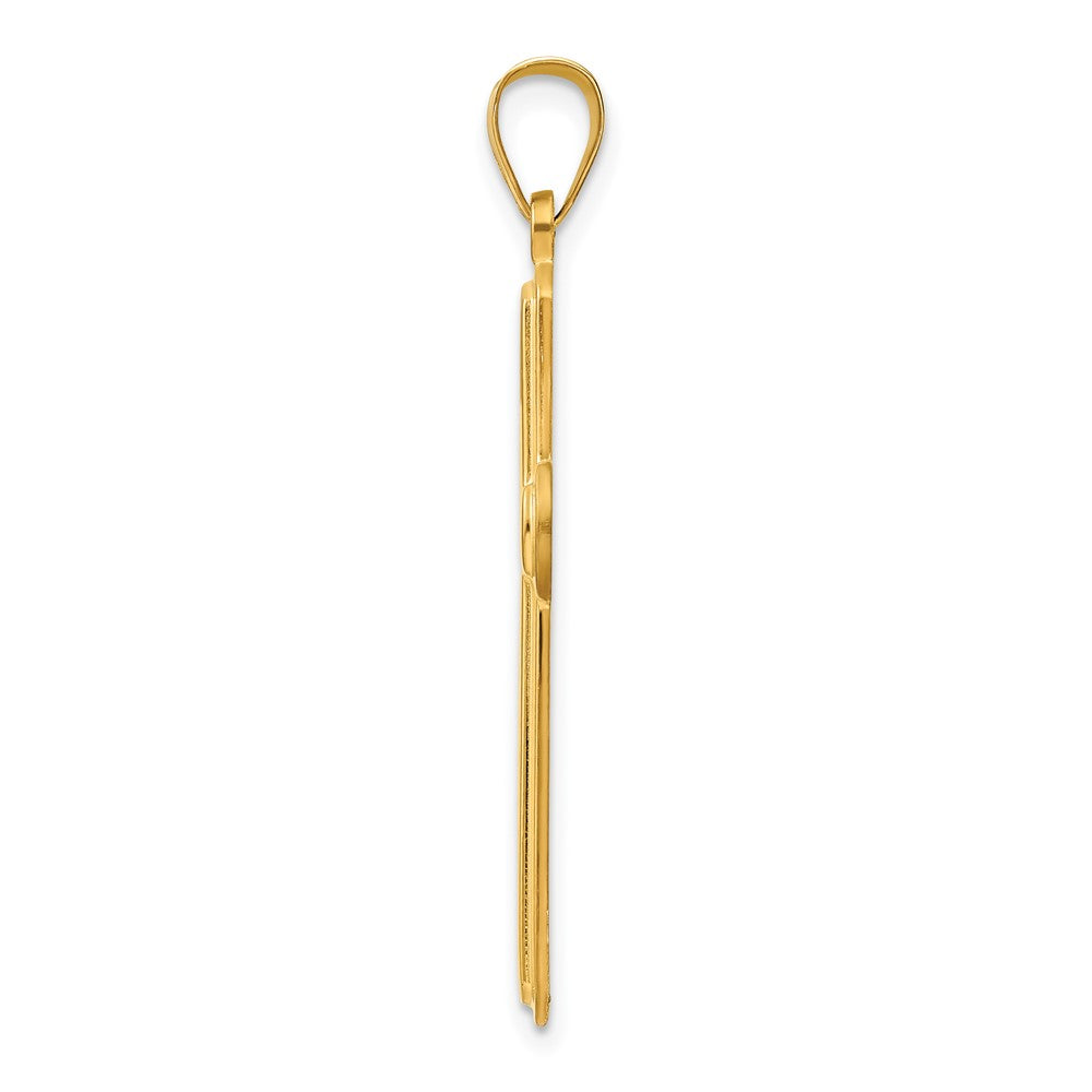 Ss/Gold Plated Sterling Silver Gold-Tone Polished Solid Cross Pendant