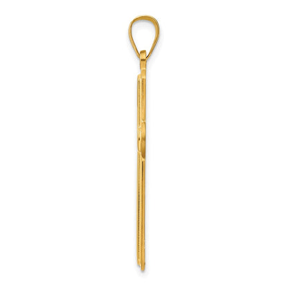 Ss/Gold Plated Sterling Silver Gold-Tone Polished Solid Cross Pendant