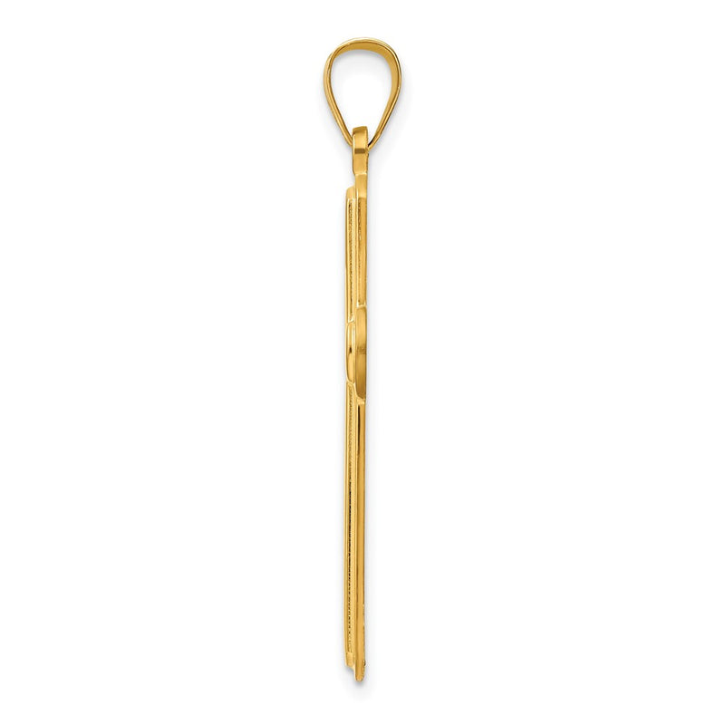 Ss/Gold Plated Sterling Silver Gold-Tone Polished Solid Cross Pendant