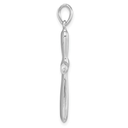 Sterling Silver Rhodium-Plated Polished Cross Pendant