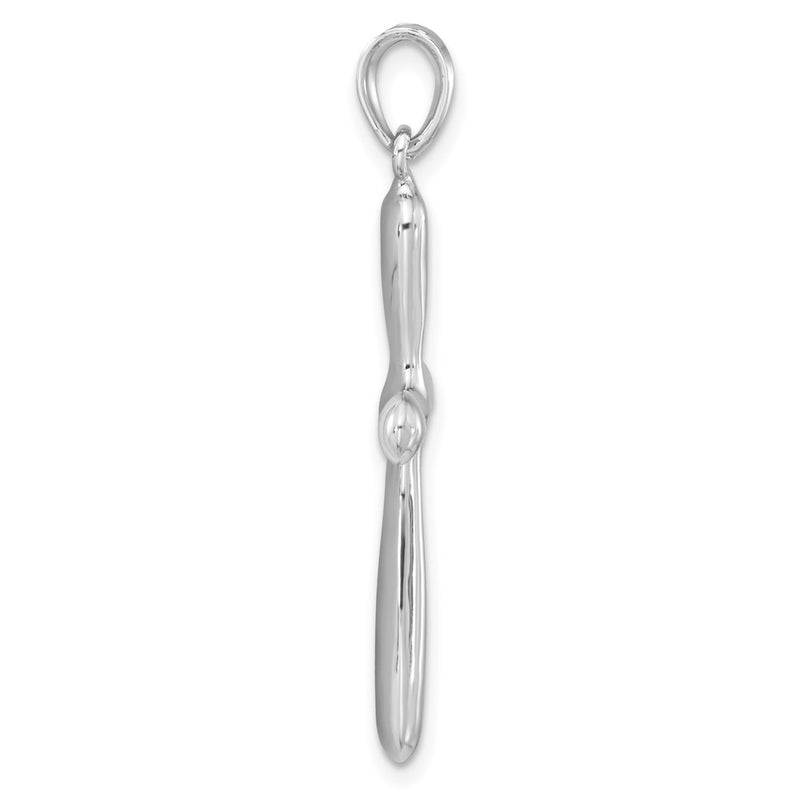 Sterling Silver Rhodium-Plated Polished Cross Pendant