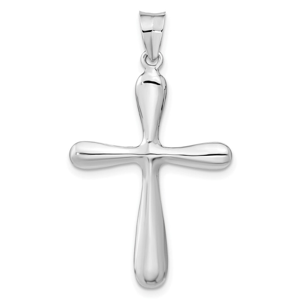 Sterling Silver Rhodium-Plated Polished Cross Pendant