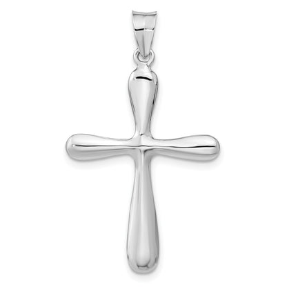 Sterling Silver Rhodium-Plated Polished Cross Pendant