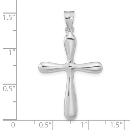 Sterling Silver Rhodium-Plated Polished Cross Pendant