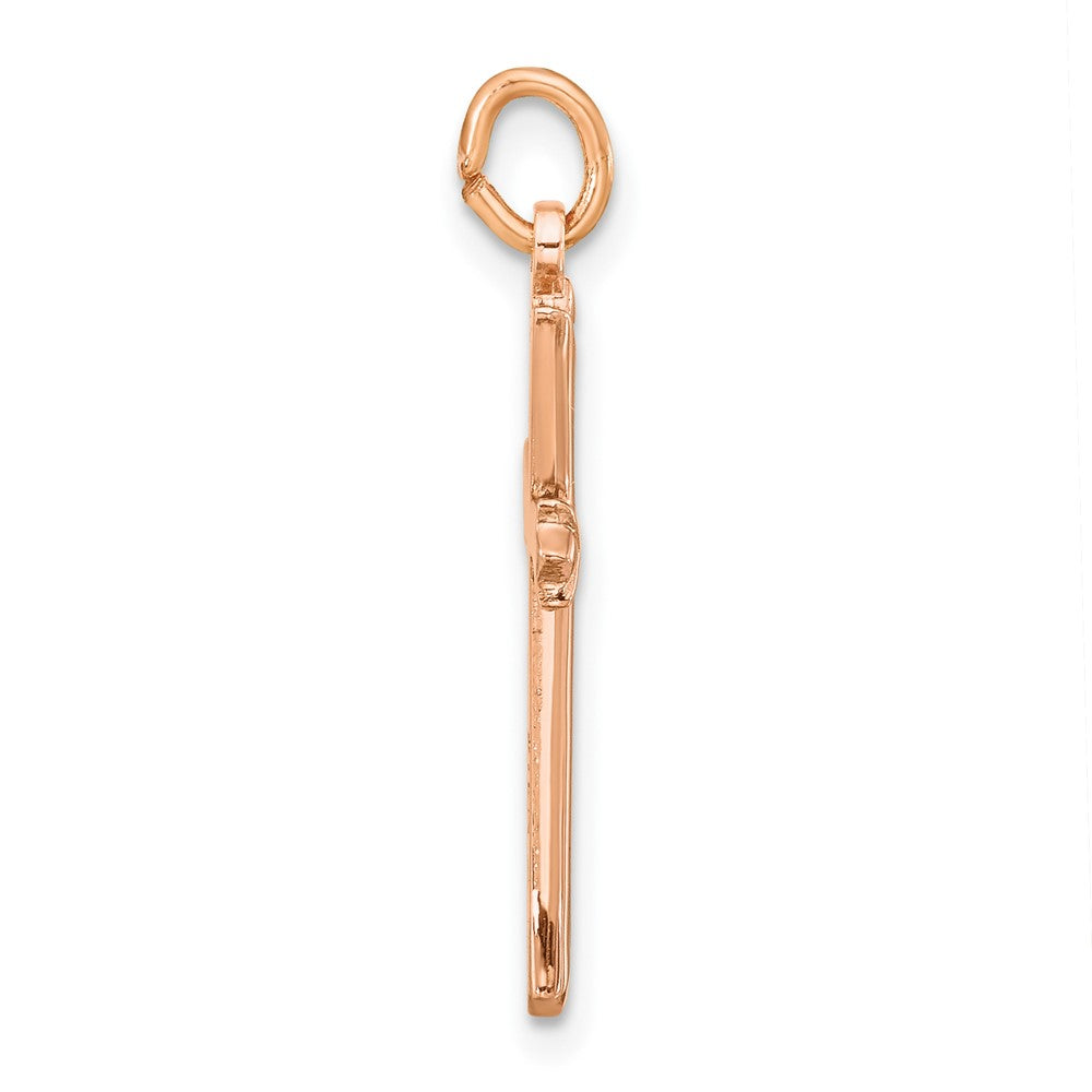 Sterling Silver Rose Gold-Plated W/ Pointed Ends Cross Pendant