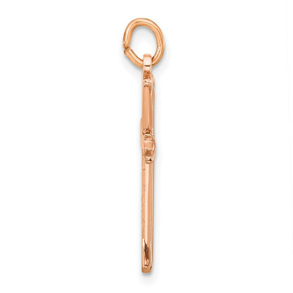 Sterling Silver Rose Gold-Plated W/ Pointed Ends Cross Pendant