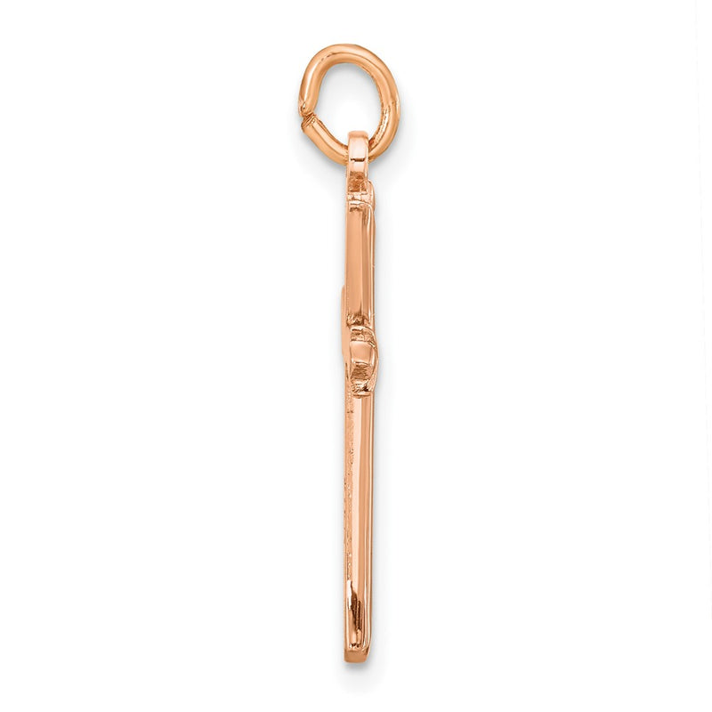 Sterling Silver Rose Gold-Plated W/ Pointed Ends Cross Pendant