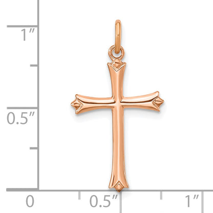 Sterling Silver Rose Gold-Plated W/ Pointed Ends Cross Pendant