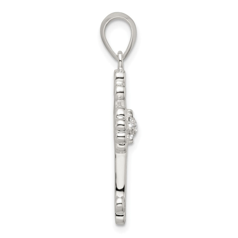 Sterling Silver Cz Cross Pendant