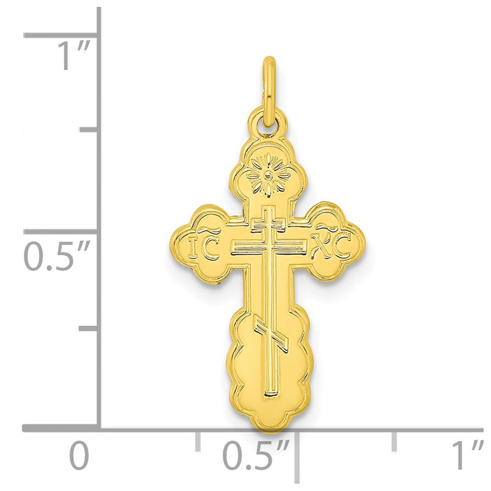 Ss/Gold Plated Stelring Silver Gold-Tone Polished Solid Miraculous Symbols Cross Pendant