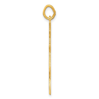 Ss/Gold Plated Sterling Silver Gold-Tone Polished Solid Cross Pendant