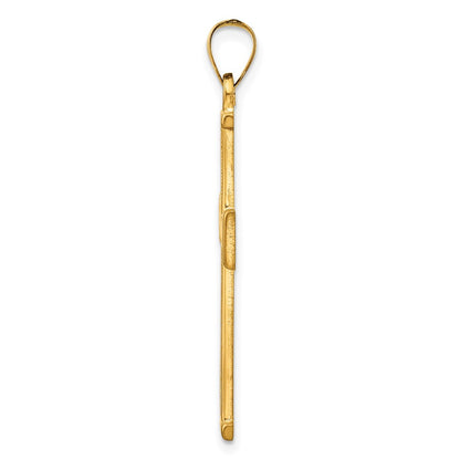 Ss/Gold Plated Sterling Silver Gold-Tone Polished Solid Cross Pendant