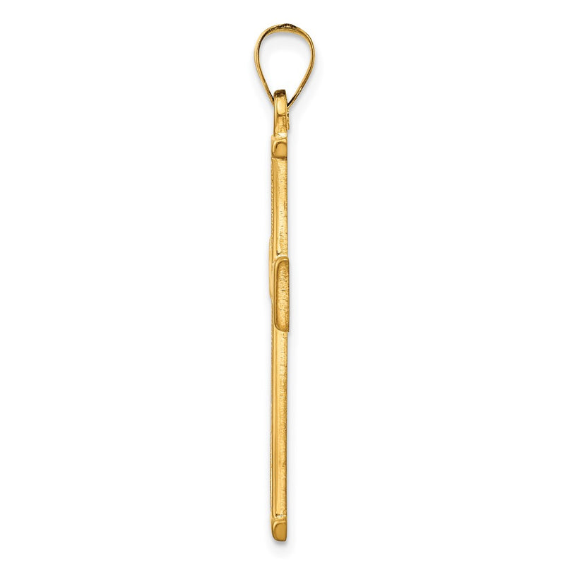 Ss/Gold Plated Sterling Silver Gold-Tone Polished Solid Cross Pendant
