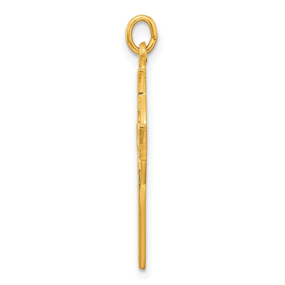 Ss/Gold Plated Sterling Silver Gold-Tone Polished Solid Cross Pendant