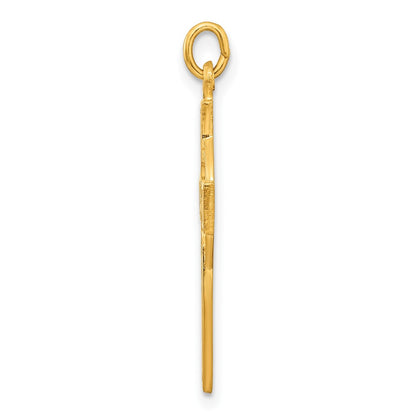 Ss/Gold Plated Sterling Silver Gold-Tone Polished Solid Cross Pendant