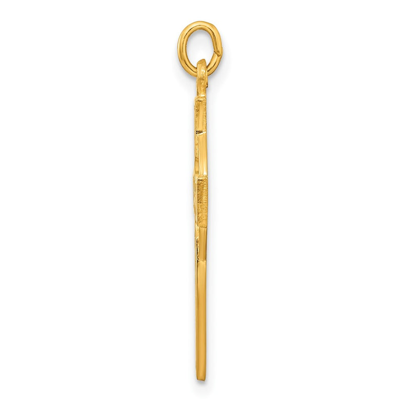 Ss/Gold Plated Sterling Silver Gold-Tone Polished Solid Cross Pendant