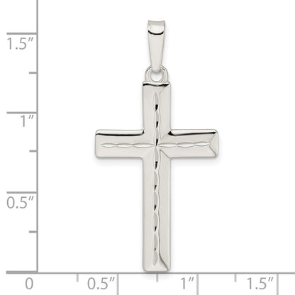 Sterling Silver Diamond-Cut Latin Cross Pendant