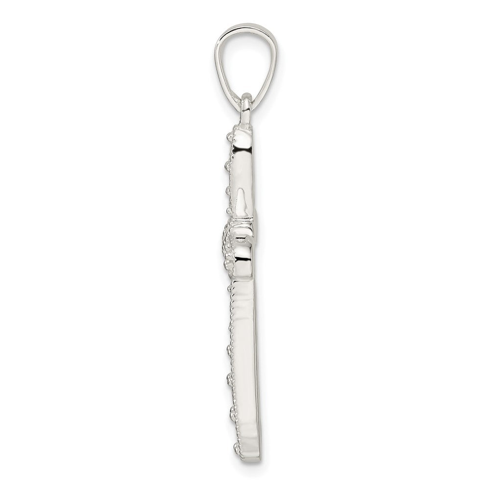 Sterling Silver Cz W/X-Center Cross Pendant