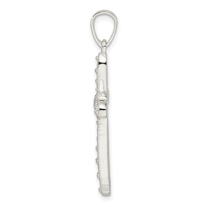 Sterling Silver Cz W/X-Center Cross Pendant